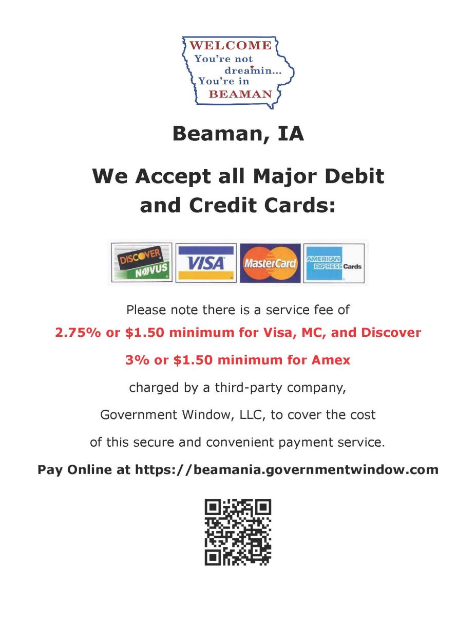 Credit Cards Accepted